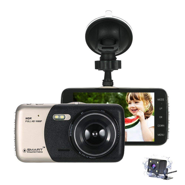 4.0 "Mini Voiture DVR Caméra Parking Double Lentille LDWS ADAS Avant Voiture Distance avertissement Caméscope Full HD 1080 P dashcam