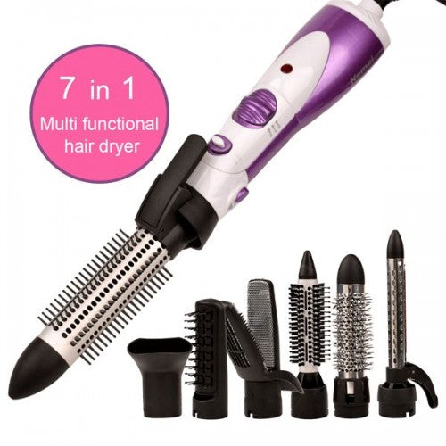 KEMEI KM-585 7 IN 1 ELECTRIC MULTIFUNCTIONAL HAIR DRYER CURLER STRAIGHTENER STYLING TOOL