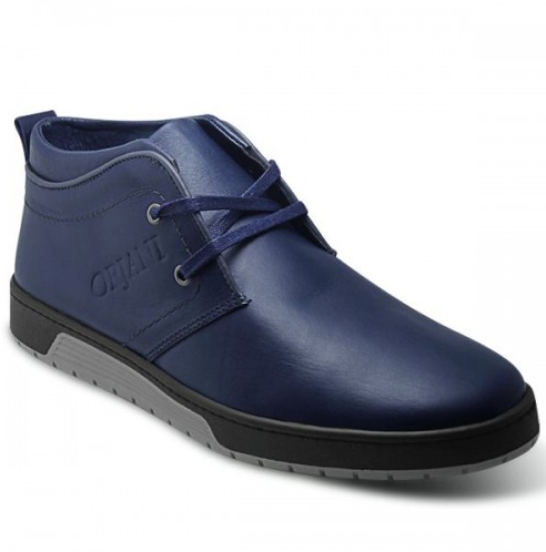 BOTTINE CUIR - SM-136- bleu