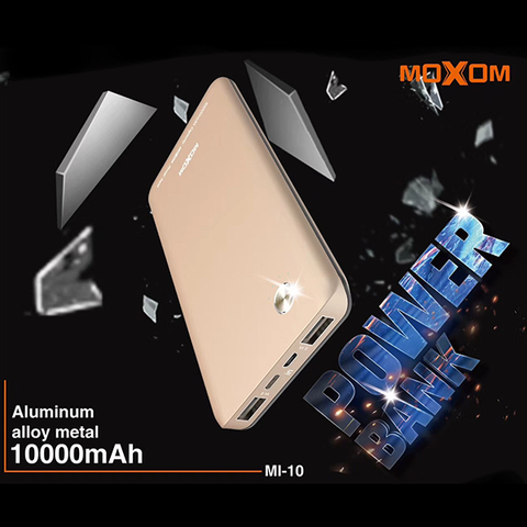 POWER BANK MOXOM MI-10 10000 mAh 2 ports USB Aluminium Métal