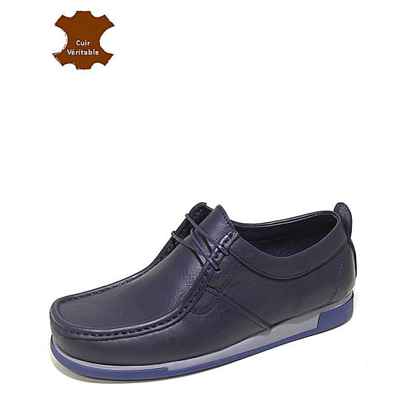 Mocassin 100% Cuir - Bleu Marine