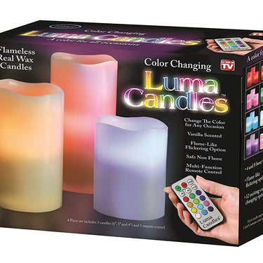 A Bakk Luma Candles Sans Cire Real Wax 12 Couleur Changement Télécommande LIGHT 3 Pcs / Set (Aléatoire)