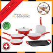 9 Piece Ceramic Coating Cookware Set RL- BS1009C