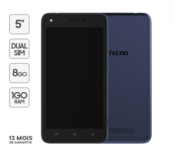 Tecno - WX3 - 5" - 1Go RAM - 8Go ROM - Bleu - 13 mois de garantie