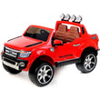 Ford Ranger Wildtrak de luxe Voiture-jouet électrique pour enfant, DEUX MOTEURS, deux sièges en cuir, Roues EVA douces, rouge, licence Ford originale