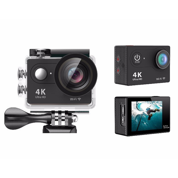 H9 4K Ultra HD1080P 12MP Écran LCD 2 pouces WiFi Caméra sportive, objectif grand angle 170 degrés, 30m étanche (or)