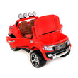 Ford Ranger Wildtrak de luxe Voiture-jouet électrique pour enfant, DEUX MOTEURS, deux sièges en cuir, Roues EVA douces, rouge, licence Ford originale