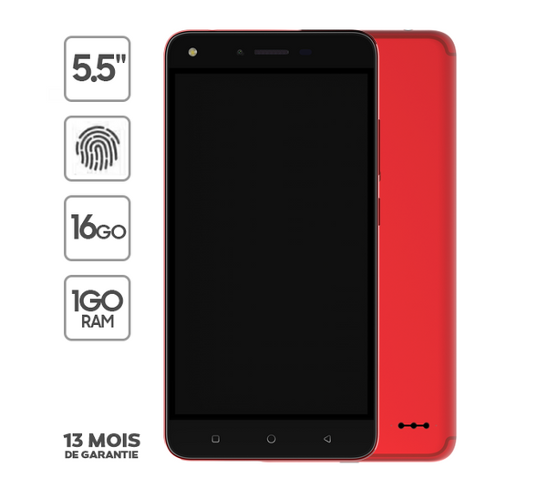 Tecno - Spark - 5.5" - 3G - 16Go ROM - 1Go RAM - RED + Cover offert